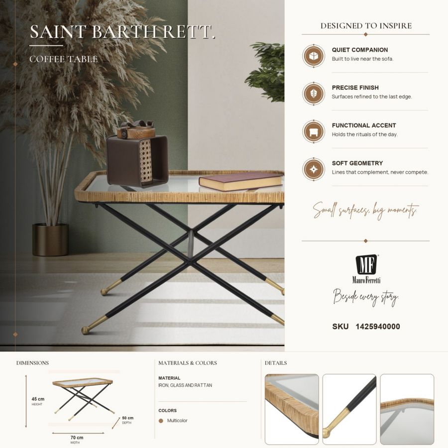 Mauro Ferretti Saint Barth soffbord 70 × 50 cm