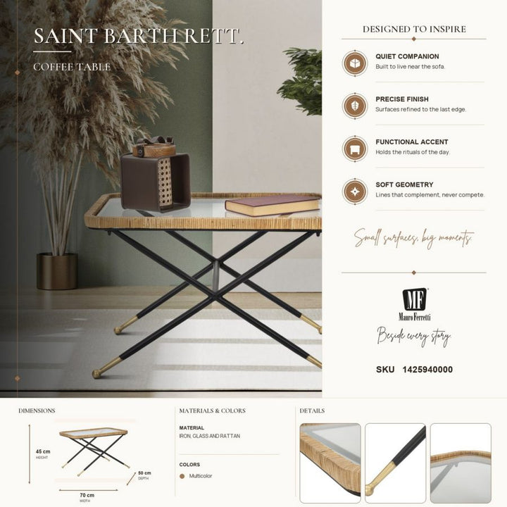 Mauro Ferretti Saint Barth soffbord 70 × 50 cm