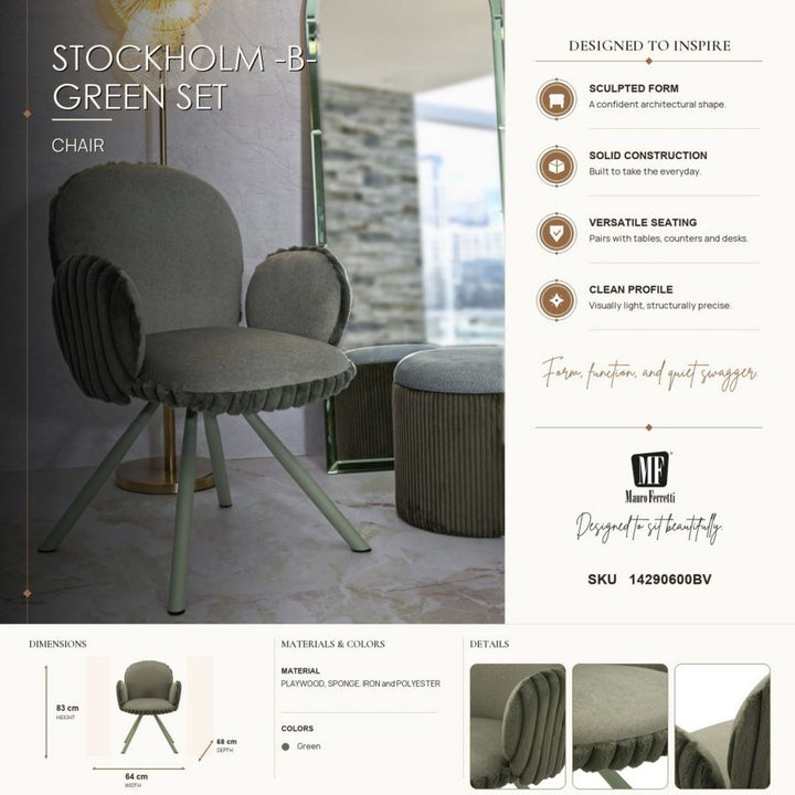 Mauro Ferretti Stockholm stolar 2-pack - grön