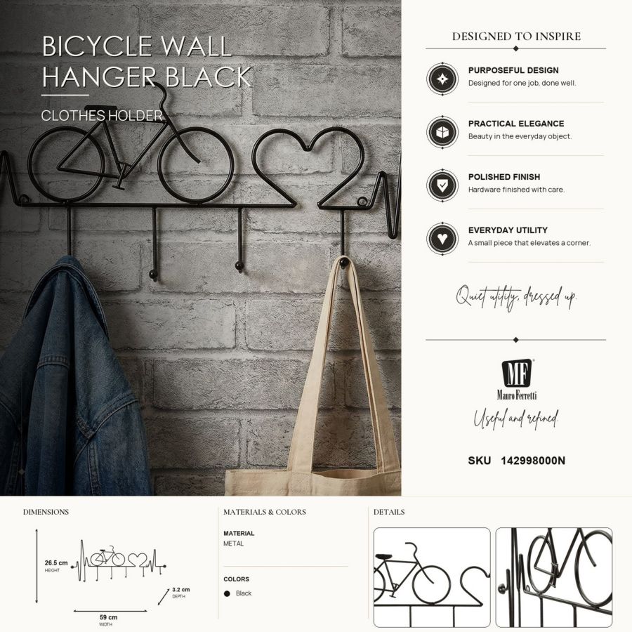 Mauro Ferretti Bicycle vägghängare 59 cm - svart