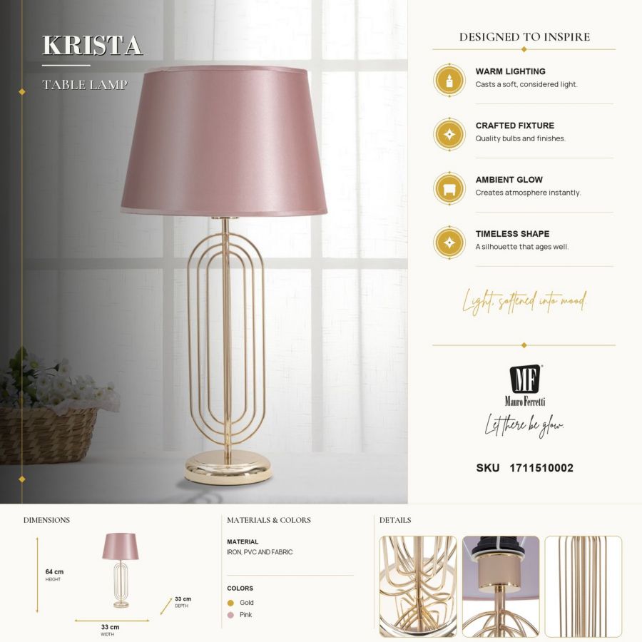 Mauro Ferretti Krista bordslampa Ø33 × 64 cm
