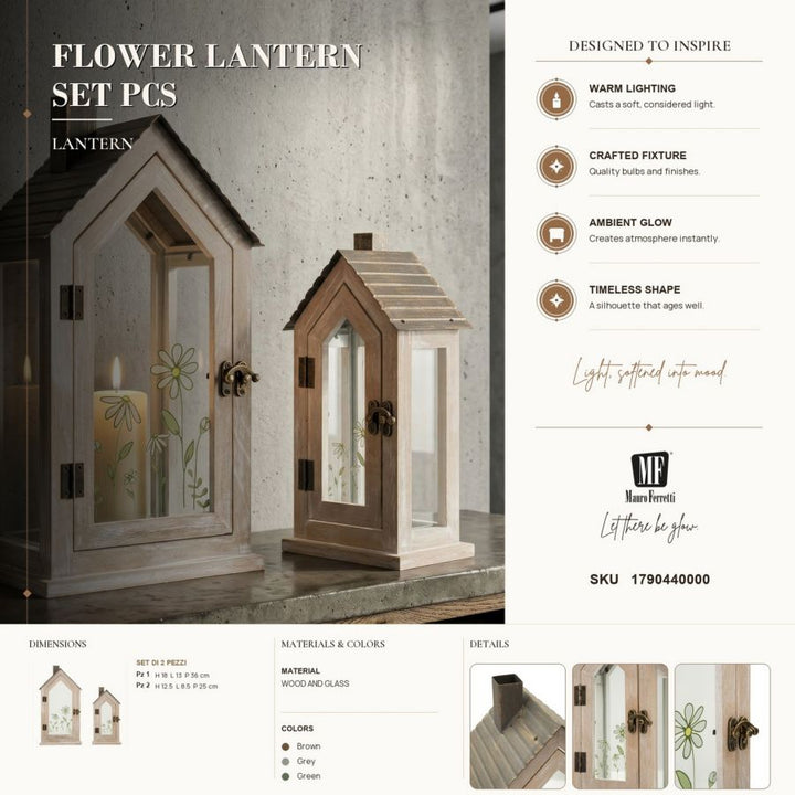Mauro Ferretti Flower lyktor 2-pack i härdat glas