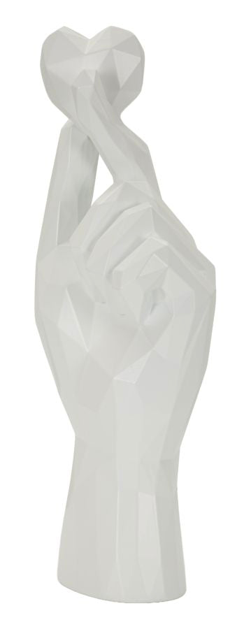 Mauro Ferretti Minimal Hand vit handskulptur med korsade fingrar