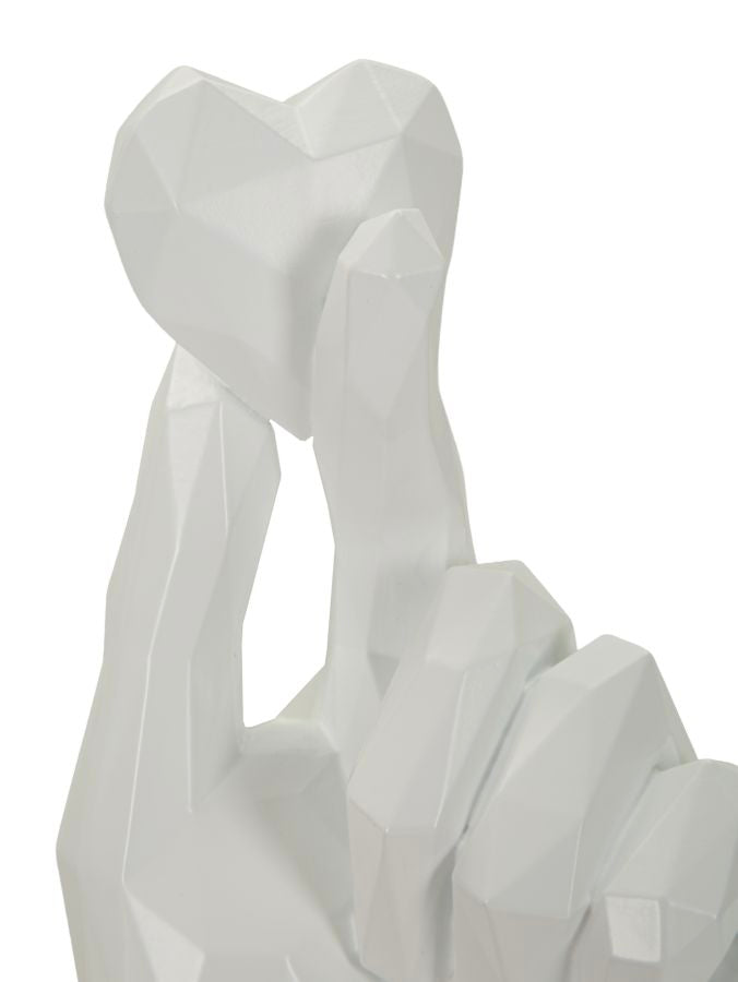 Mauro Ferretti Minimal Hand vit handskulptur med korsade fingrar