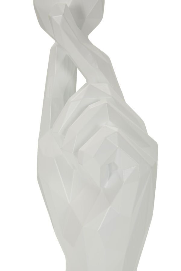 Mauro Ferretti Minimal Hand vit handskulptur med korsade fingrar