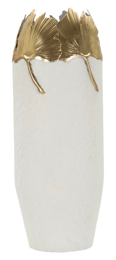 Mauro Ferretti Leaf vas Ø21 × 55 cm - vit/guld