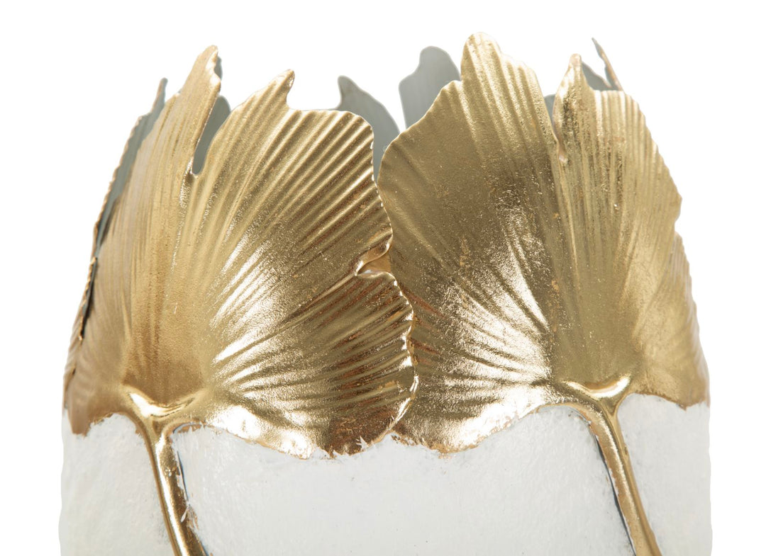 Mauro Ferretti Leaf vas Ø21 × 55 cm - vit/guld
