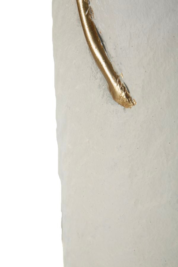 Mauro Ferretti Leaf vas Ø21 × 55 cm - vit/guld