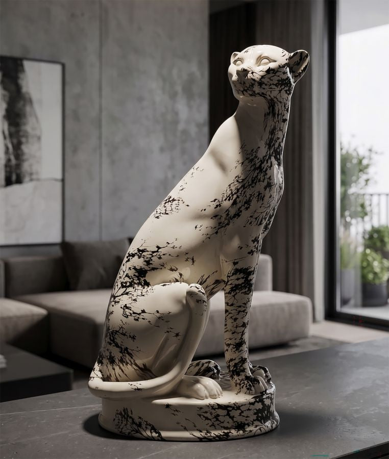 Oriental Leopard skulptur 25 x 20 x 42 cm – bild 7