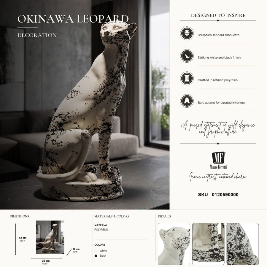 Oriental Leopard skulptur 25 x 20 x 42 cm – bild 8