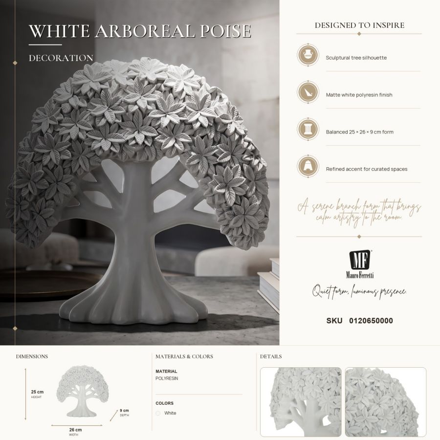 Mauro Ferretti Minimal Tree vit trädskulptur