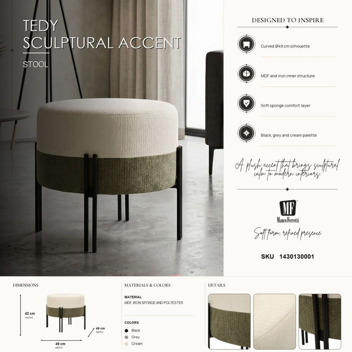 Mauro Ferretti Two-Tone sittpuff Ø49 × 42 cm