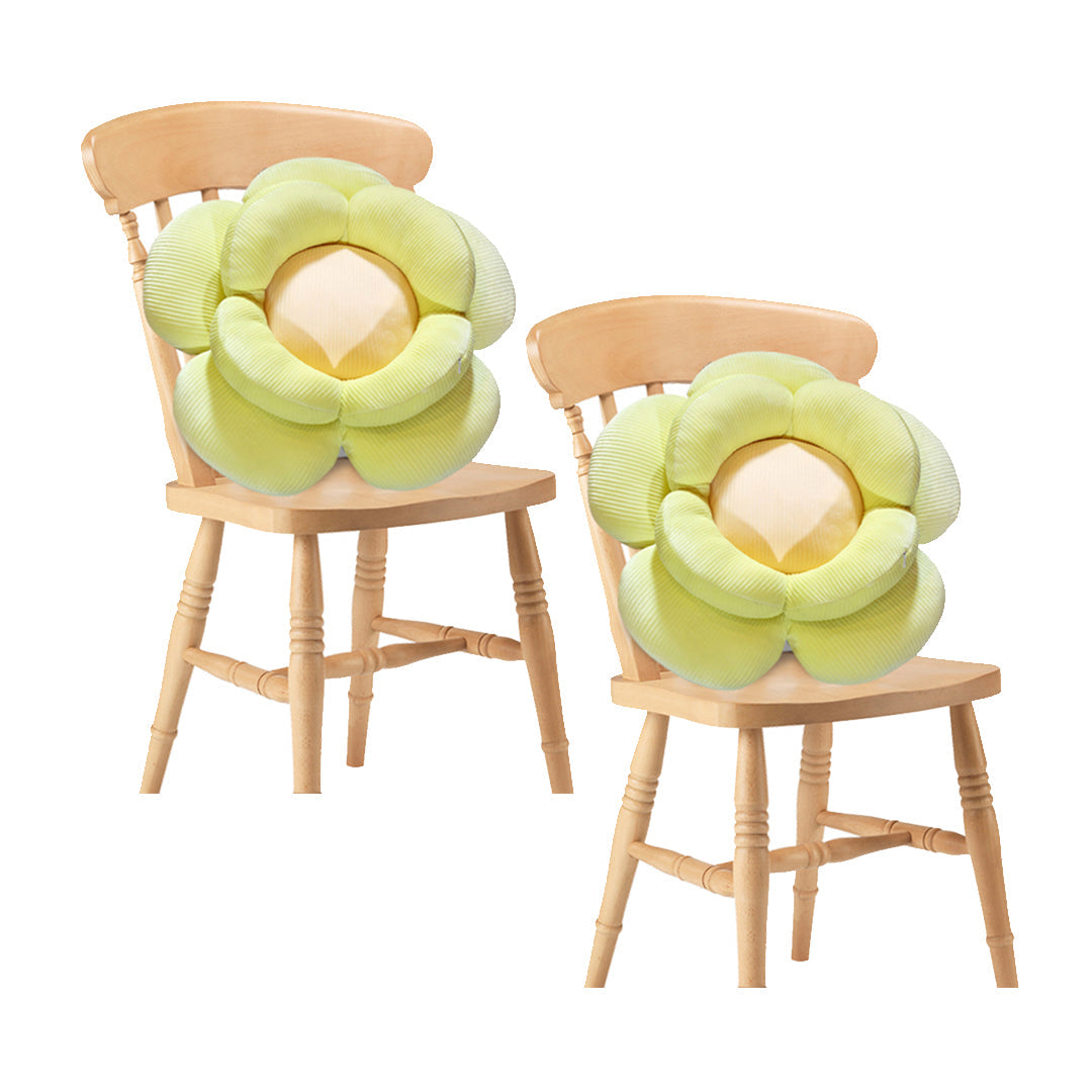 NNEAGS 2 Pcs Flower Shaped Pillows - Green Floor Pillow/Decorative Pillow