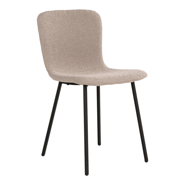 House Nordic Halden matstol i beige bouclé med svarta ben