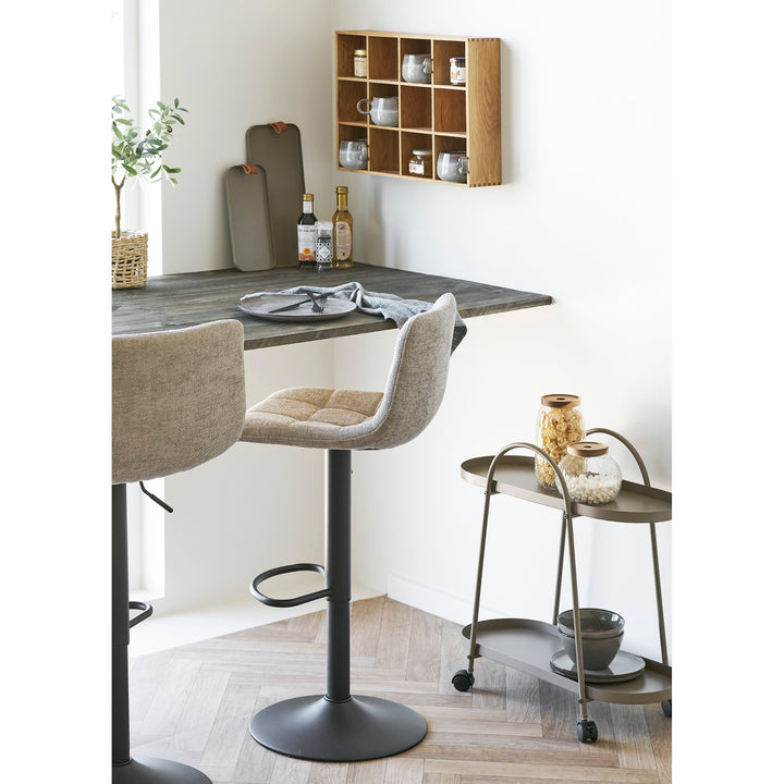 House Nordic Middelfart barstol grå/svart 43 × 45 × 88–108 cm