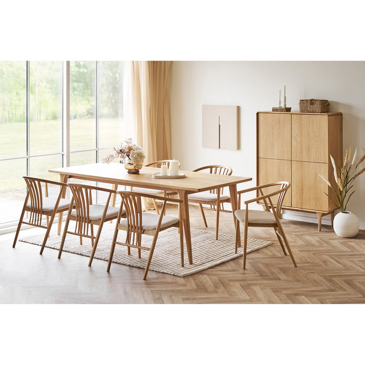 House Nordic Agustin matstol natur med klädd sits