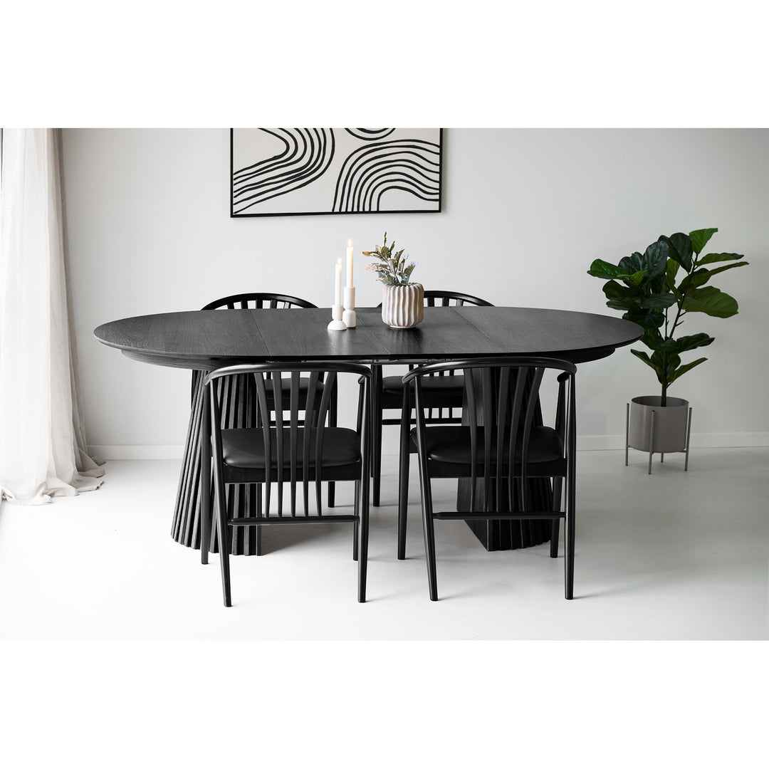 House Nordic Agustin matstol svart med klädd sits