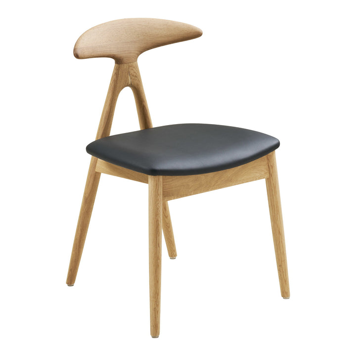 House Nordic Lanuza matstol natur med svart PU-sits