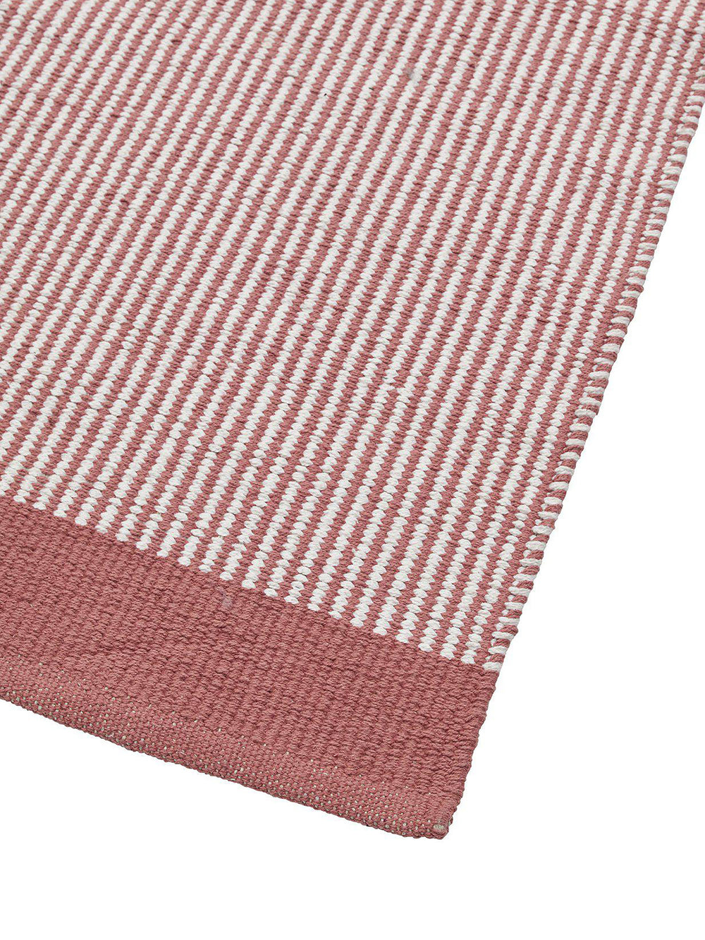 Svanefors Stripe bomullsmatta rose detalj