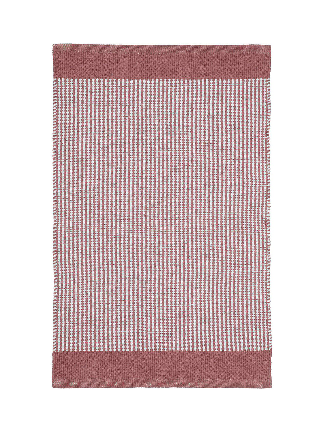 Svanefors Stripe bomullsmatta rose 170×240 cm