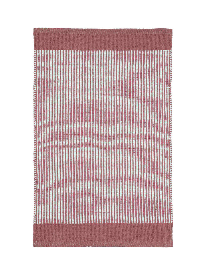 Svanefors Stripe bomullsmatta rose 170×240 cm