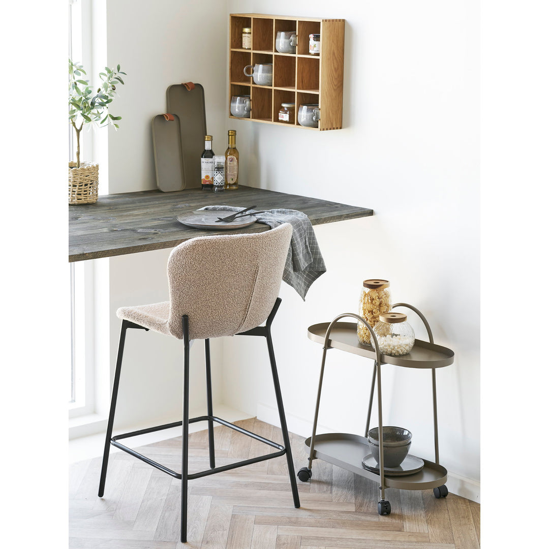House Nordic Maceda counterstol beige bouclé 47 × 55 × 95 cm