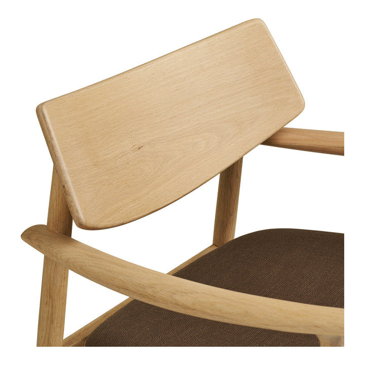 House Nordic Olvera loungefåtölj med fotpall natur/brun