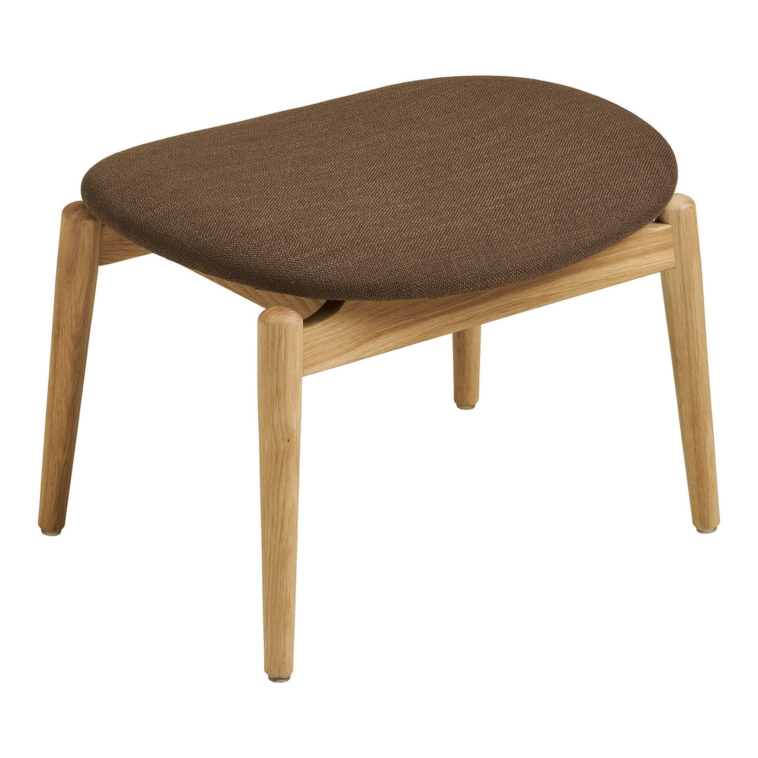 House Nordic Olvera loungefåtölj med fotpall natur/brun