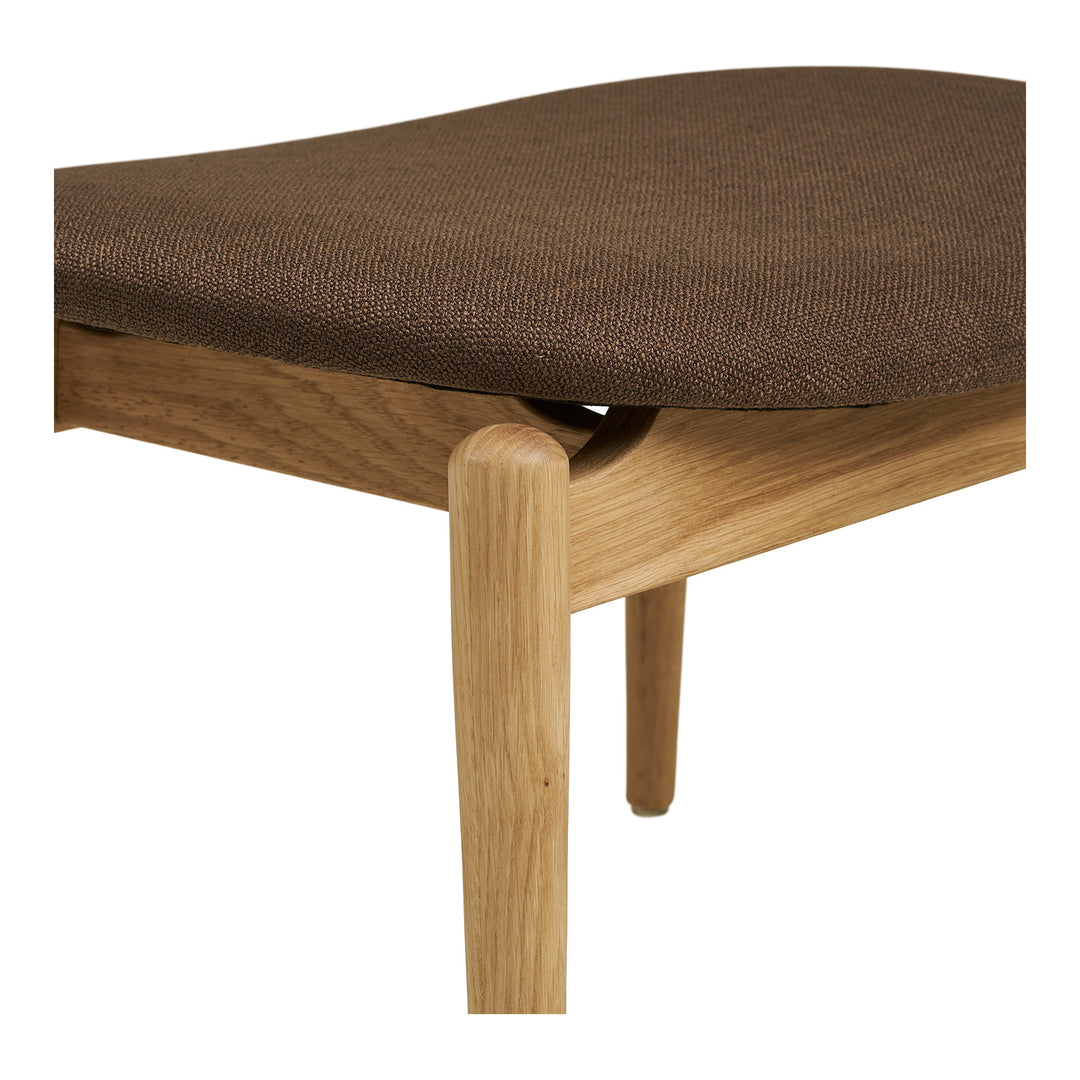 House Nordic Olvera loungefåtölj med fotpall natur/brun