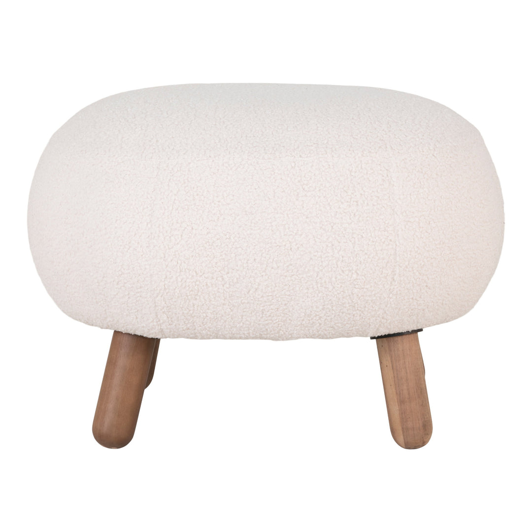 House Nordic Savona loungefåtölj med puff vit