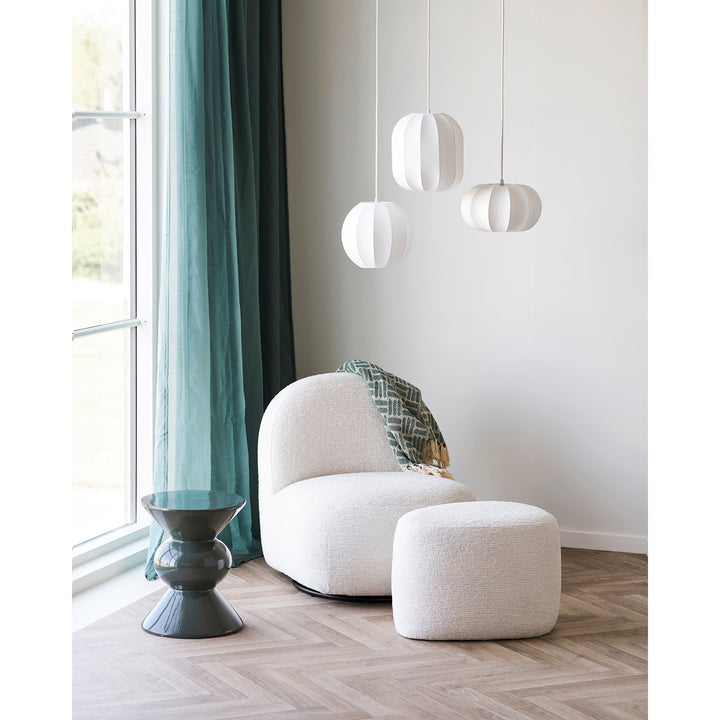 House Nordic Milo loungefåtölj med puff offwhite