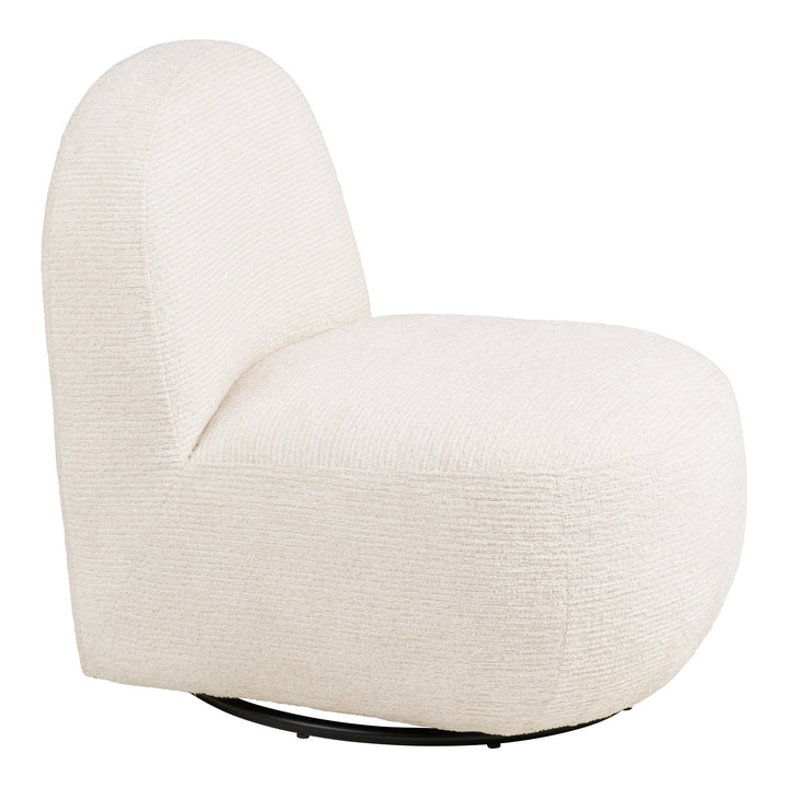 House Nordic Milo loungefåtölj med puff offwhite