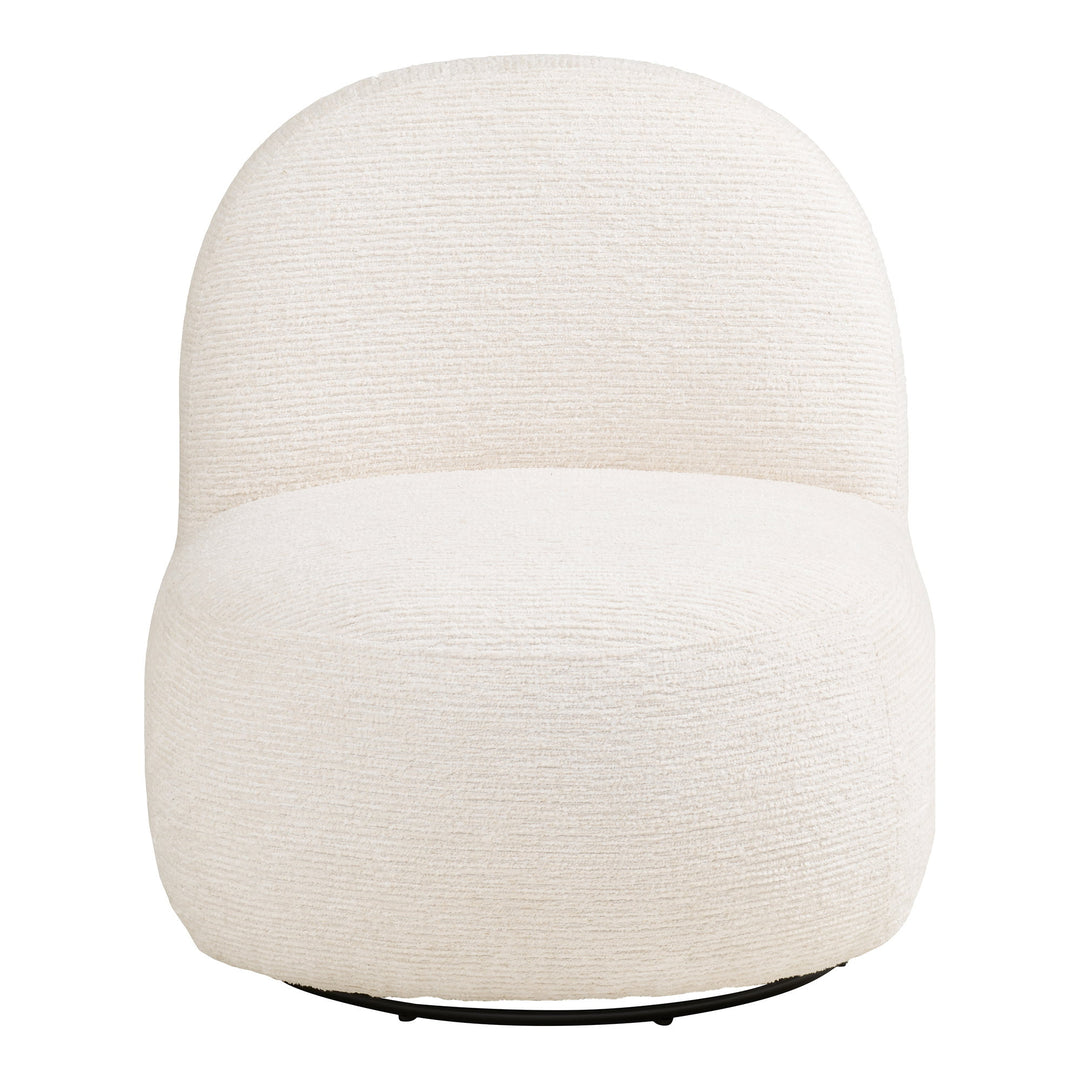 House Nordic Milo loungefåtölj med puff offwhite