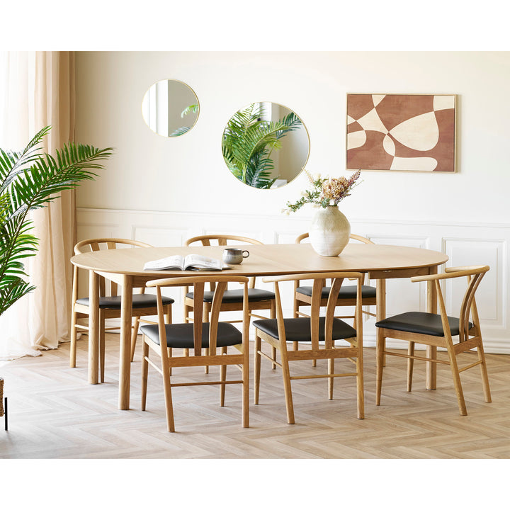 House Nordic Artenara matstol i naturutförande med svart sits