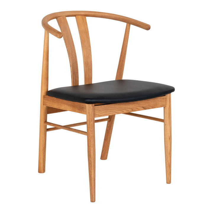 House Nordic Artenara matstol natur med svart PU-sits