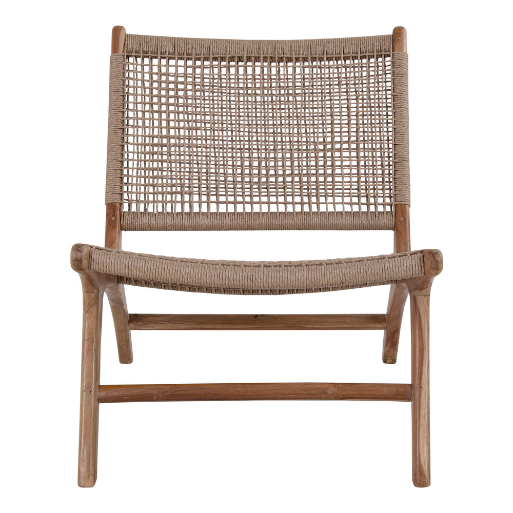 House Nordic Derby loungestol i naturfärgad teak och PE-rattan