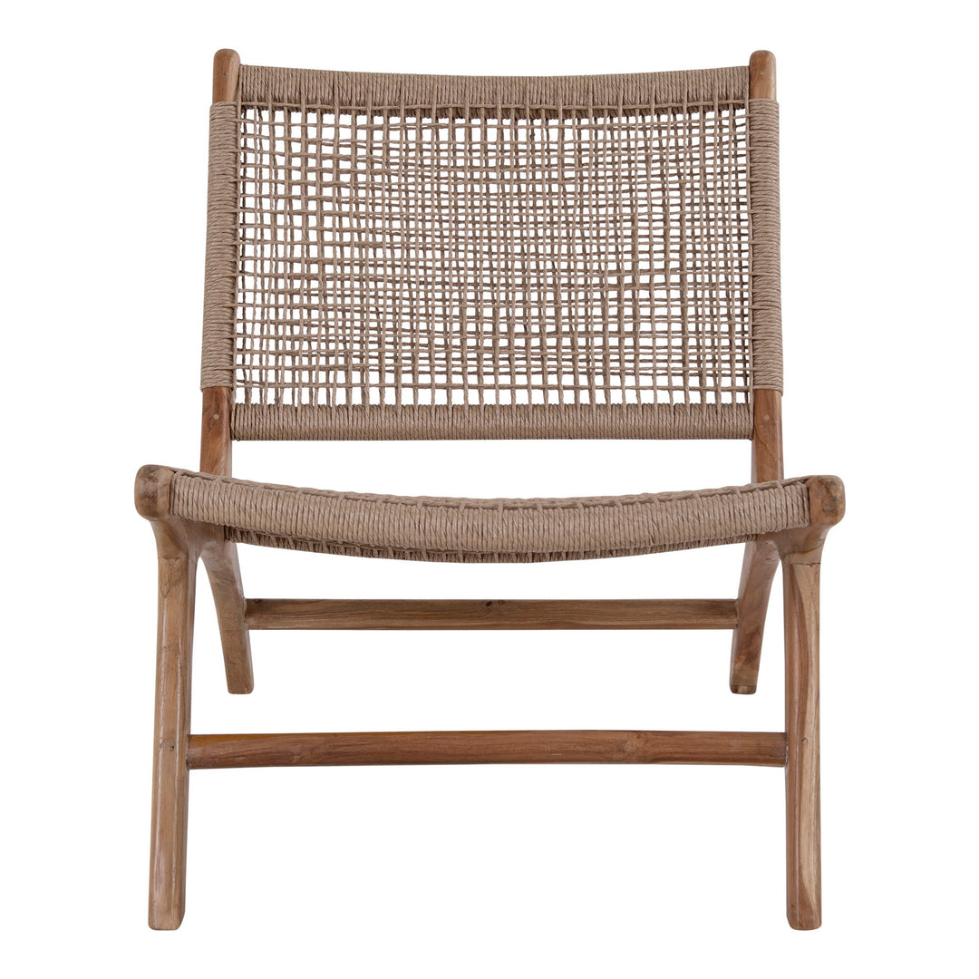 House Nordic Derby loungestol i naturfärgad teak och PE-rattan