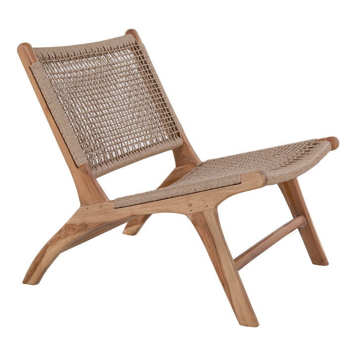 House Nordic Derby loungestol i naturfärgad teak och PE-rattan