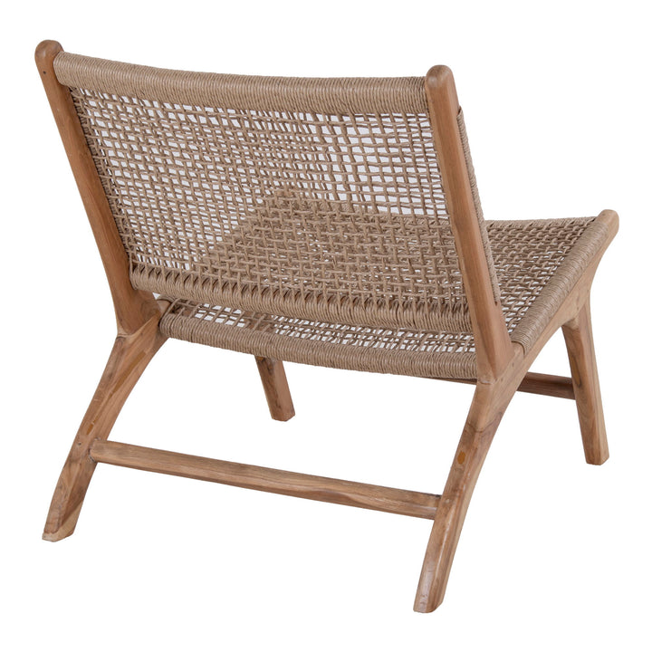 House Nordic Derby loungestol i naturfärgad teak och PE-rattan