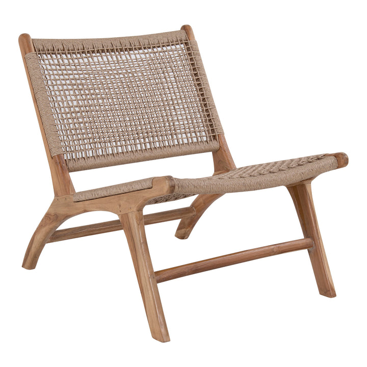 House Nordic Derby loungestol i naturfärgad teak och PE-rattan