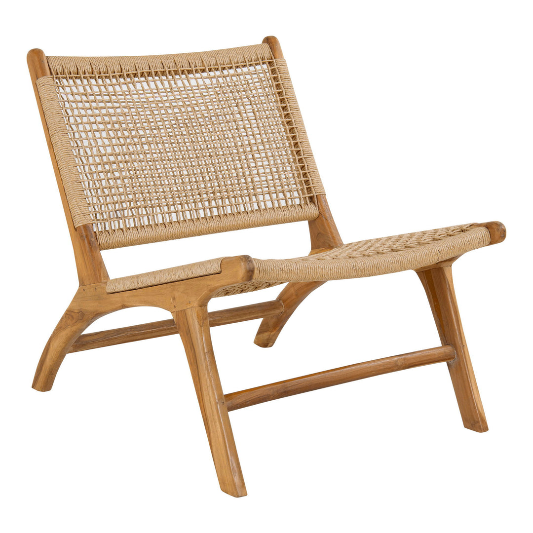 House Nordic Derby loungestol med fotpall i teak och PE-rotting