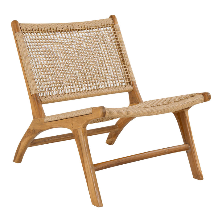 House Nordic Derby loungestol med fotpall i teak och PE-rotting