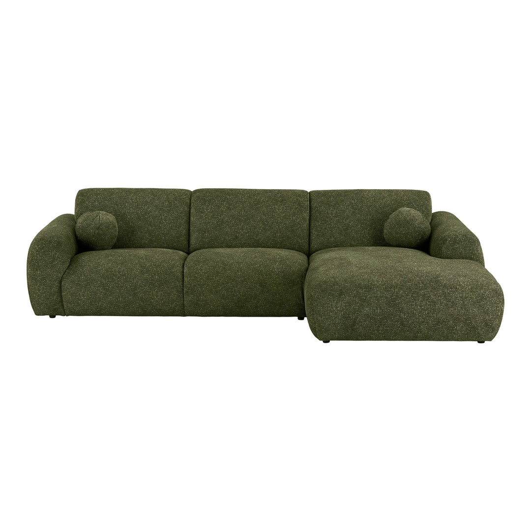House Nordic Clyde högervänd loungesoffa i olivgrönt tyg
