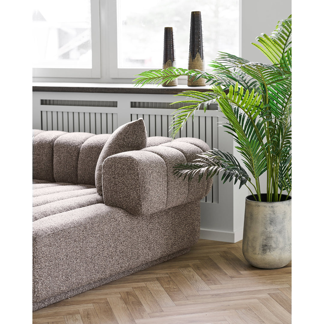 House Nordic Aurora högervänd loungesoffa i brunt tyg