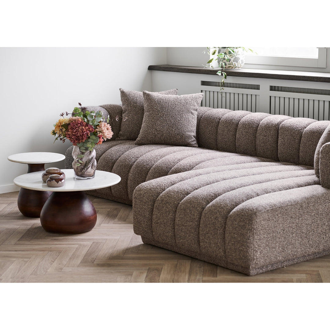 House Nordic Aurora högervänd loungesoffa i brunt tyg