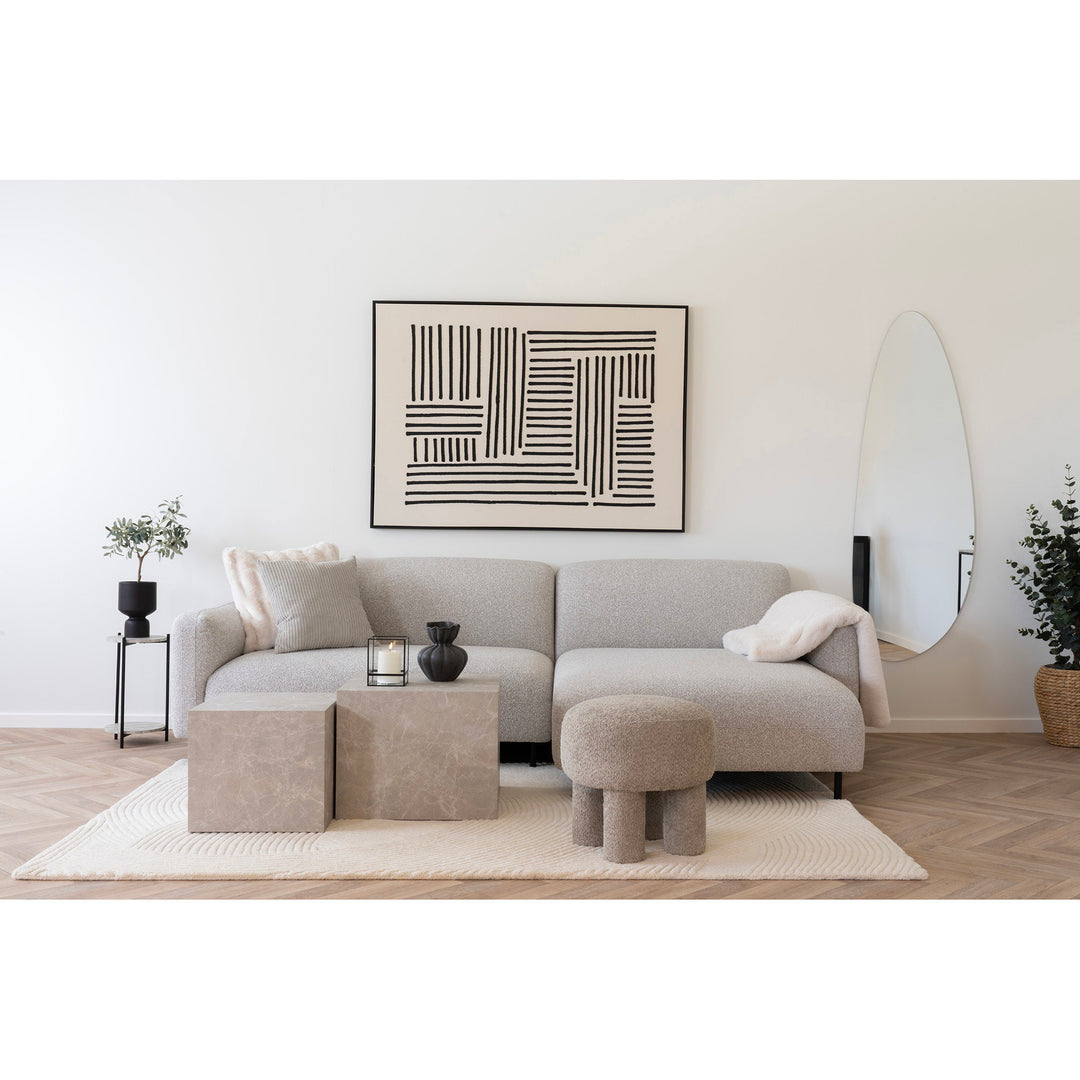 House Nordic Salvador högervänd loungesoffa i ljusgrå bouclé