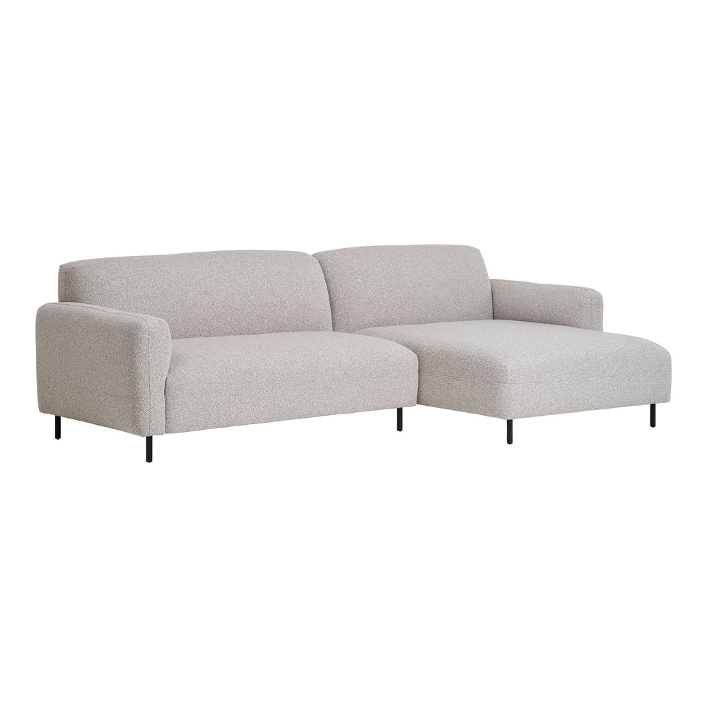 House Nordic Salvador högervänd loungesoffa i ljusgrå bouclé
