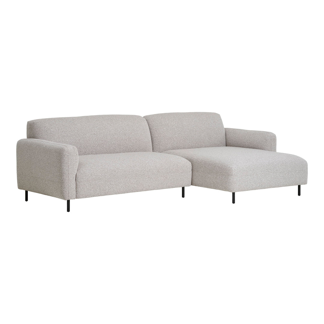 House Nordic Salvador högervänd loungesoffa i ljusgrå bouclé