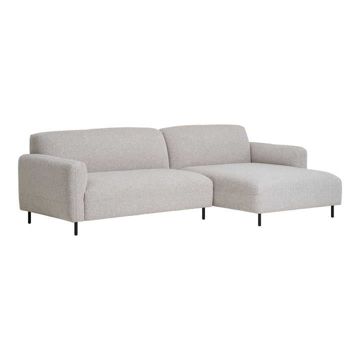 House Nordic Salvador högervänd loungesoffa i ljusgrå bouclé