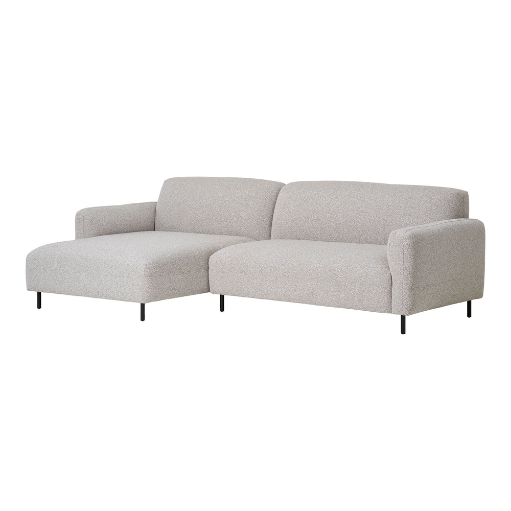 House Nordic Salvador vänstervänd loungesoffa i ljusgrå bouclé